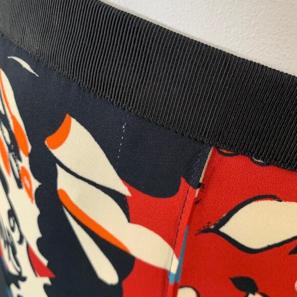 ETRO Size L Black Multi Color Viscose Blend Abstract Floral Tapered Dress Pants - Picture 6 of 8